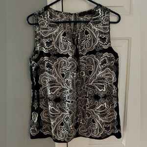 The Limited Black and White Lace Design Blouse
